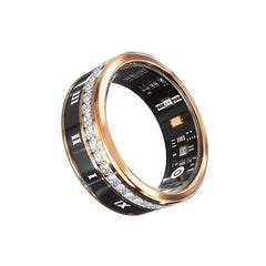 2024 Latest Zircon Studded Smart Healthy Ring Titanium Steel Ring for Men and Women, Personalized Proposal Ring Hand Jewelry Bluetooth Waterproof Step Counting Sleep Heart Rate