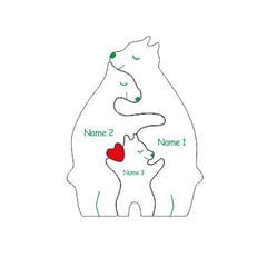 Customized Love Bear Family / Elephant Family Personalized Custom Shaped Wooden Puzzle Gift