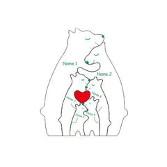 맞춤형 곰 사랑 가족 / 코끼리 가족 맞춤형 모양의 목제 지능 선물