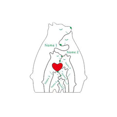 맞춤형 곰 사랑 가족 / 코끼리 가족 맞춤형 모양의 목제 지능 선물