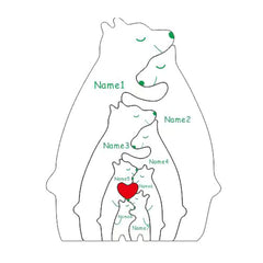 맞춤형 곰 사랑 가족 / 코끼리 가족 맞춤형 모양의 목제 지능 선물