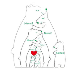 Customized Love Bear Family / Elephant Family Personalized Custom Shaped Wooden Puzzle Gift