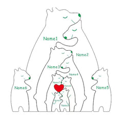 맞춤형 곰 사랑 가족 / 코끼리 가족 맞춤형 모양의 목제 지능 선물