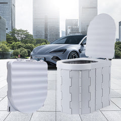 Portable Folding Waterproof Toilet for Camping, Car, Tent, Outdoor (Black/Grey/Blue/ Light Purple/Yellow)