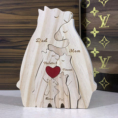 Customized Love Bear Family / Elephant Family Personalized Custom Shaped Wooden Puzzle Gift