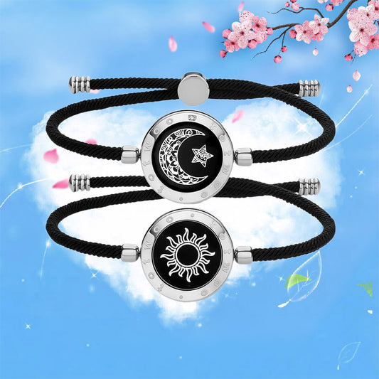 TOTWOO Long Distance Touch Bracelets for Couples, Vibration & Light up for Love Couples Bracelets | Long Distance Relationship Gifts for Lover(2PCS)