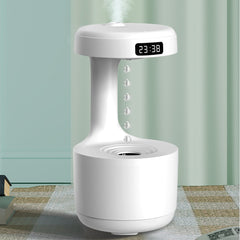 Anti Gravity Water Drop Cool Mist Humidifiers with LED Clock Display For Room Office