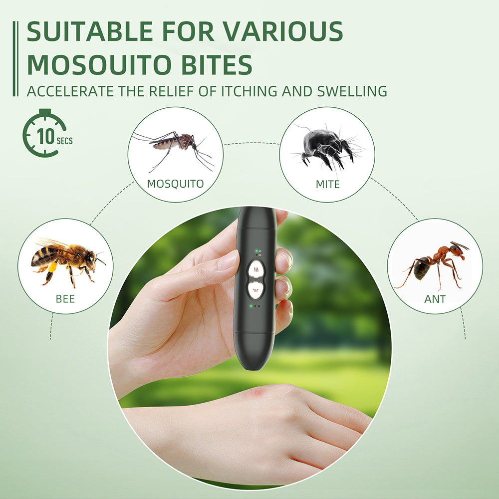 2-in-1 Rechargeable Bug Bite Relief with Suction Tool and Heat, Chemical-Free Mosquito Bite  Relief