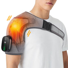 Cordless Heated Shoulder Massager for Men Women， 3 Heating Settings and Vibrations