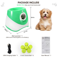 Automatic Dog Ball Thrower Launcher with 3 Packs Tennis Balls