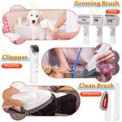 Pet Grooming Vacuum 6 in 1 with 6 Sizes Guide Combs for Long or Short Hair Dog Shavers