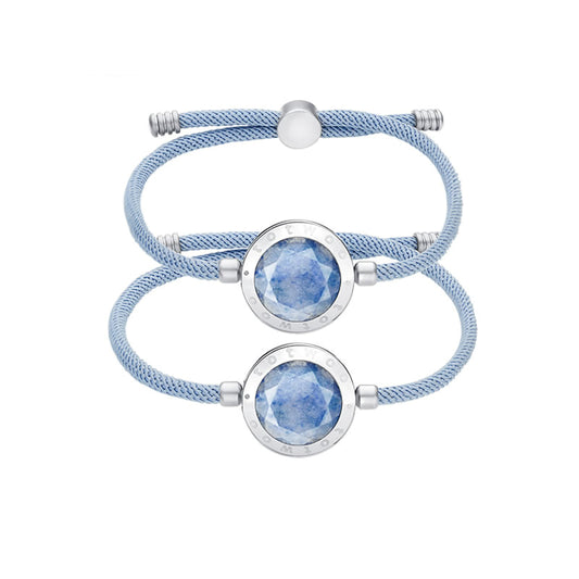 TOTWOO Long Distance Touch Bracelet for Couples Azure Dream Touch Bracelets with Blue Aventurine(2PCS)