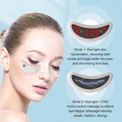 Microcurrent Hot Compress Eye Care Device for Eye Massage and Beauty, Tender Eye Bags, Dark Circles, Eye Lines, and Eye Protection( with 5 Pairs of Eye Paster)