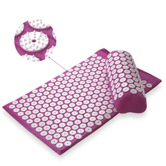 Acupressure Mat and Pillow Set for Back/Neck Pain Relief and Muscle Relaxation (Multy Colour)