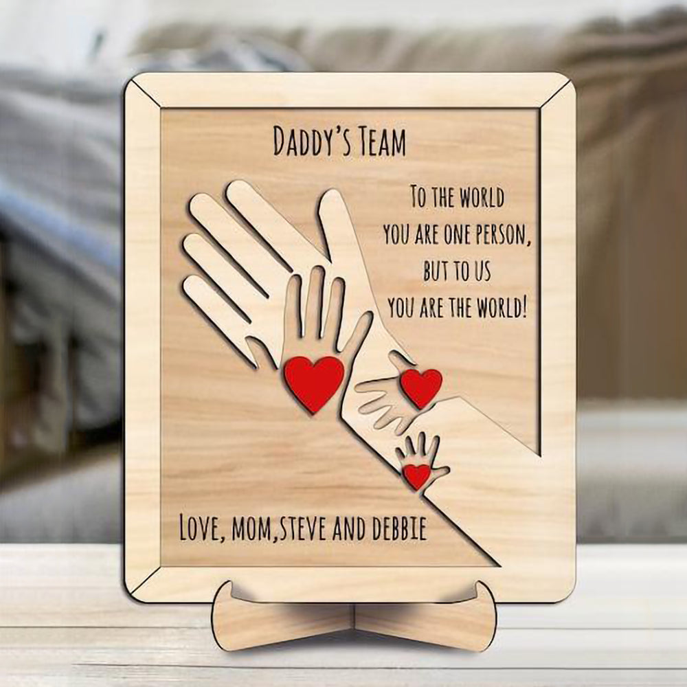 Strong Family Hands Frame Board Sign, Customized Gift