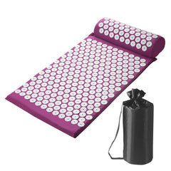 Acupressure Mat and Pillow Set for Back/Neck Pain Relief and Muscle Relaxation (Multy Colour)