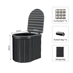 Portable Folding Waterproof Toilet for Camping, Car, Tent, Outdoor (Black/Grey/Blue/ Light Purple/Yellow)