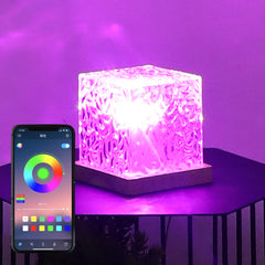 LED Cube Table Lamp Acrylic Cube Lamp 16 RGB Colors Dimmable  Night Light Bedside Light Nightstand Lamp USB Powered Modern