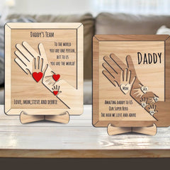 Strong Family Hands Frame Board Sign, Customized Gift